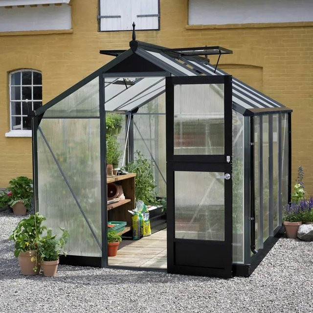 Juliana Gewächshaus Compact 6 in Anthrazit mit Aluminiumrahmen und Polycarbonat-Verglasung - Bild 1