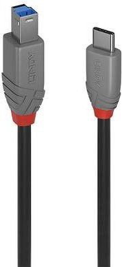 Lindy USB-Kabel USB 3.2 Gen1 mit USB-C Stecker und USB-B Stecker in Schwarz, Länge: 1,00 m - Bild 1