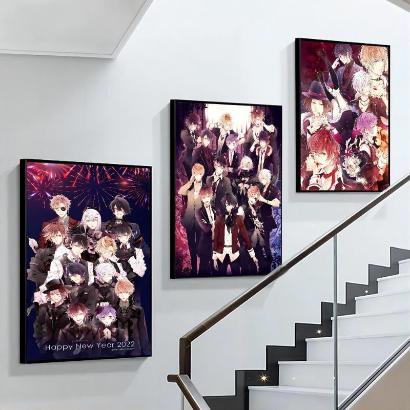 Anime D-Diabolik Lovers Klebeposter aus Papier, Mehrfarbig, B: 21 cm x H: 30 cm - Bild 1