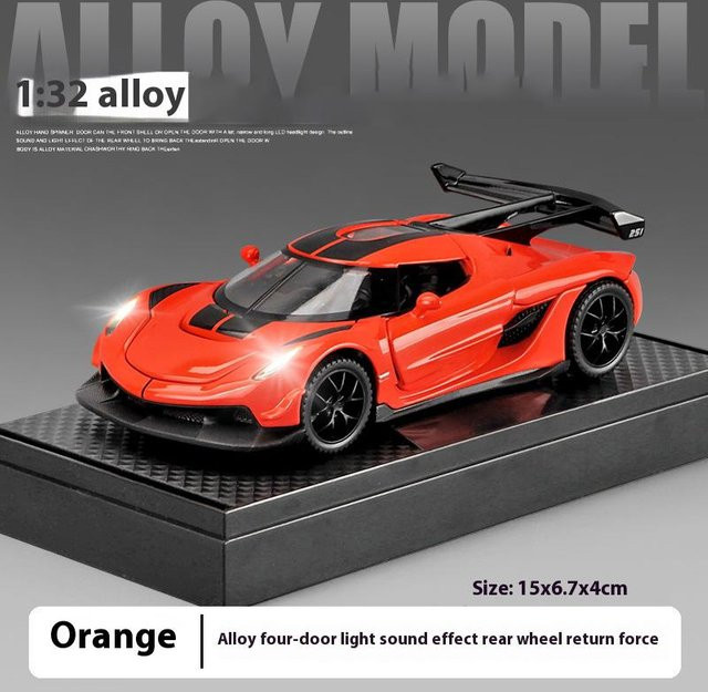 Linyi toy car Jesko Supercar Modellauto, 1:32, Metall, mit Licht und Ton, ab 14 Jahren - Bild 1