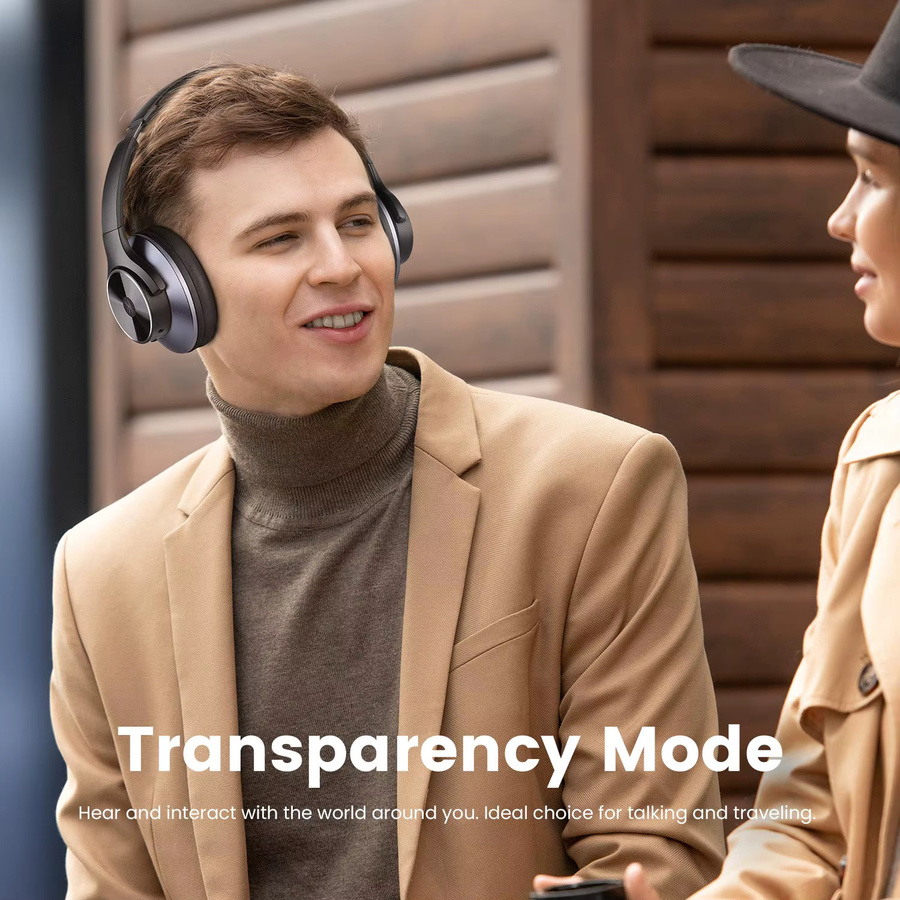 Oneodio A10 Bluetooth 5.4 Over-Ear Kopfhörer mit Hybrid-Aktivgeräuschunterdrückung (ANC), hochauflösendem Audio und 5 Mikrofonen in Schwarz - Bild 5