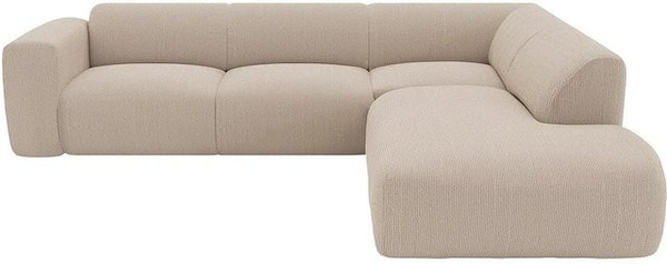 Vente-unique Sofa Pogni in Beige mit Samt-Bezug, L-Form, Breite: 269 cm