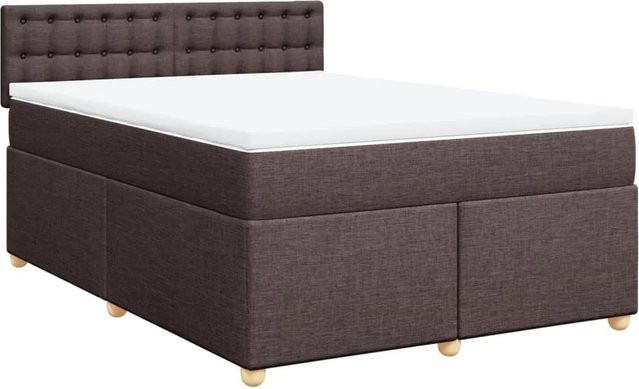 vidaXL Boxspringbett mit Matratze Hybrid-Design in Dunkelbraun und Weiß, B/T/H: 160 x 200 x 100,5 cm - Bild 1