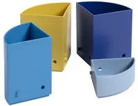 Exacompta Stifteköcher The Quarter Bee Blue, modulare Kreisform aus Kunststoff, mehrfarbig, B/T/H: 12,0 x 12,0 x 8,3 cm - Bild 1