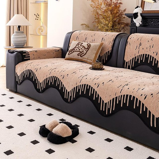 BC-Warm Home Sofakissen aus Chenille, quadratisch, gestreift, B/B/H: 70 x 70 x 70 cm - Bild 1