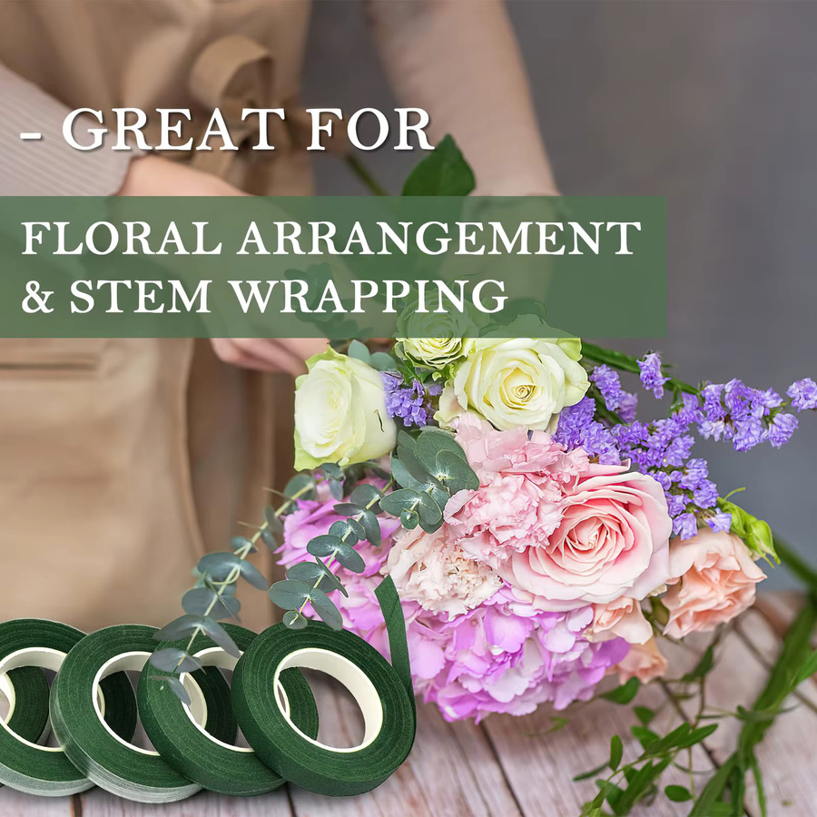 Selbstklebendes Geschenkpapierband in Grün für Blumensträuße und Hochzeitsdekoration, 20 Yards - Bild 6