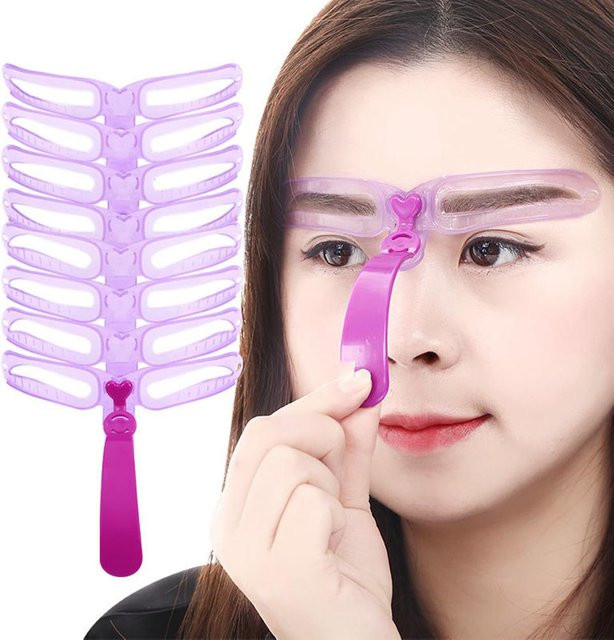Igeteck Augenbrauen-Schablonen-Set, pink, Damen - Bild 1