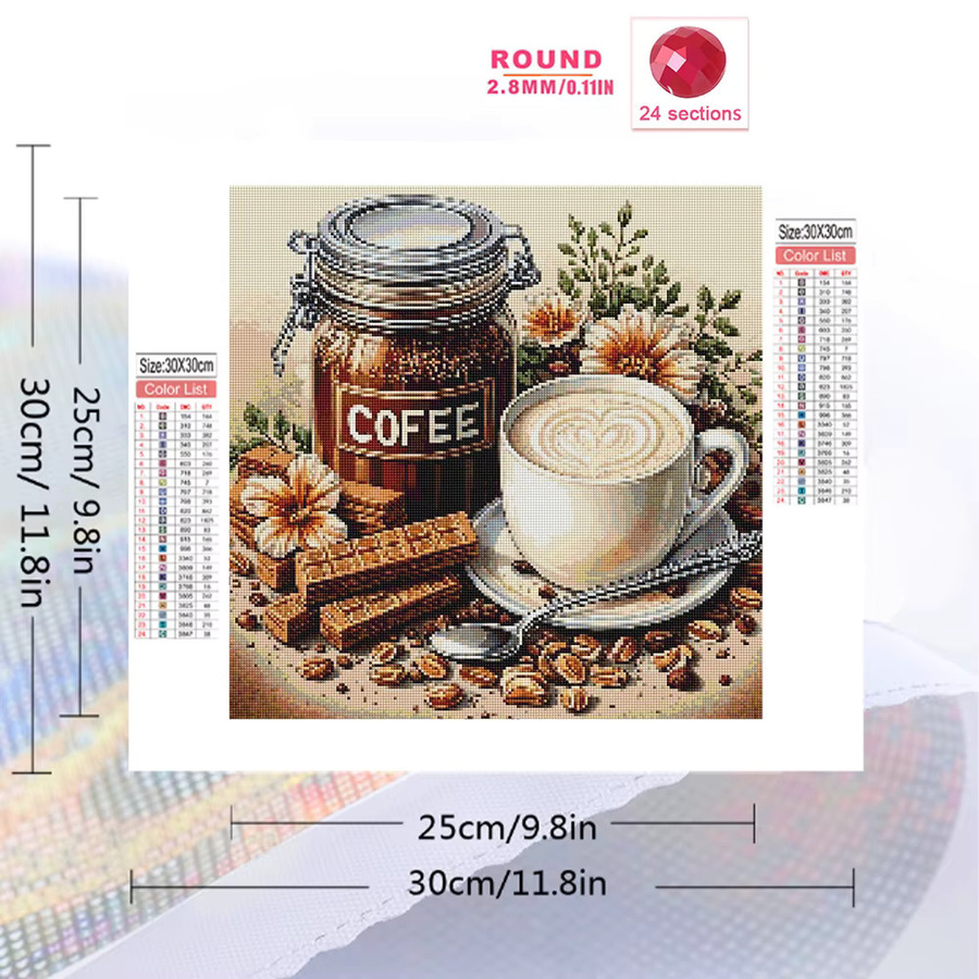 Momoart Diamant-Stickerei Kaffeetasse Landschaft, DIY Diamant-Mosaik Bastelset - Bild 2
