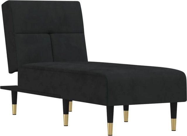 vidaXL Chaiselongue Modell 6 in Schwarz, moderner Samt-Sessel mit L-Form und Schaumstoffpolsterung, B/T/H: 140 x 55 x 70 cm - Bild 1