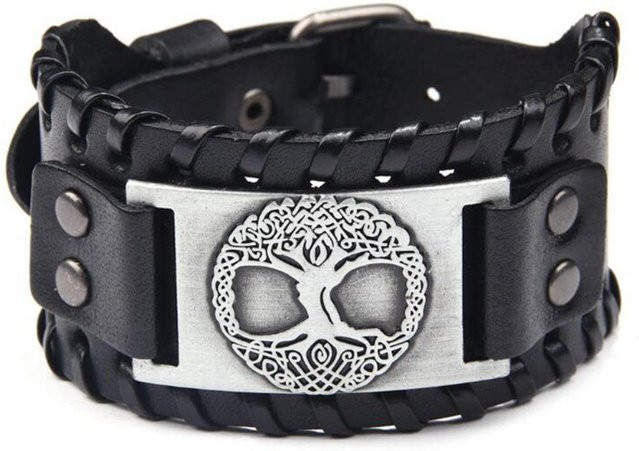 YIRAN Lederarmband, Kupfer, Schwarz, Herren - Bild 1