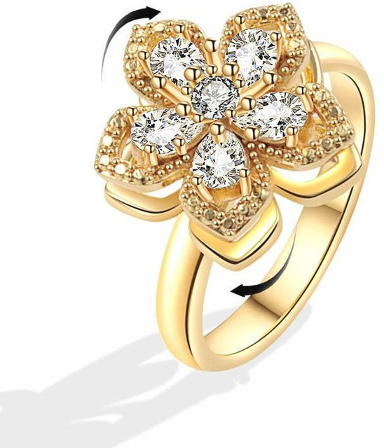 Ring Sonnenblumen-Kristall, Kupfer, Gold, Damen - Bild 1