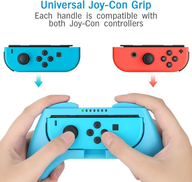 2-teiliges Joy Con Grip Zubehör Set für Nintendo Switch in Schwarz - Bild 1