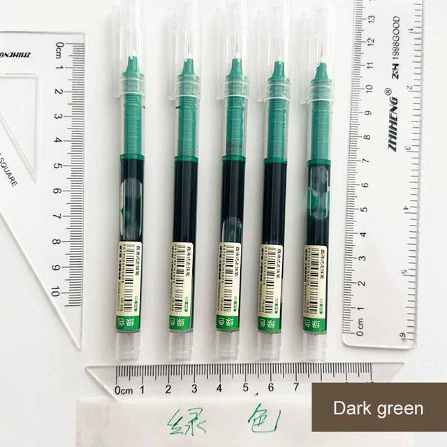 12er Pack Dunkelgrüne Gelstifte mit Nadelspitze und 0,5 mm Schnelltrocknender Rollerball für Schule und Büro - Bild 1
