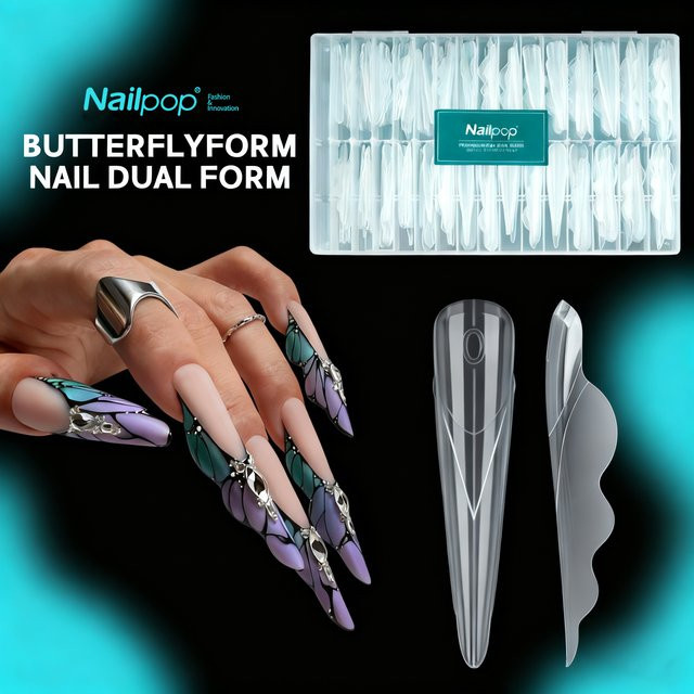 Nailpop Butterfly Nagel-Dualformen, 150 Stück, Gel-Verlängerungsformen - Bild 1
