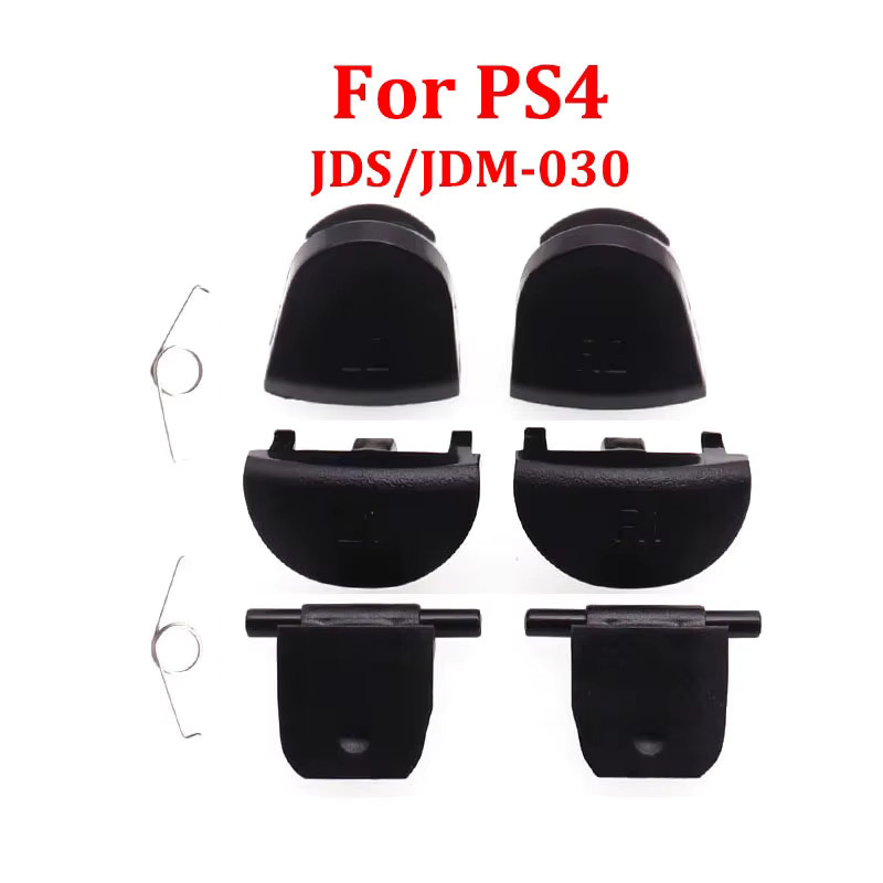 JCD Ersatz-Triggerknöpfe Set R1 L1 R2 L2 in Schwarz für PS3 PS4 Pro Slim und PS5 Controller inklusive Feder - Bild 3