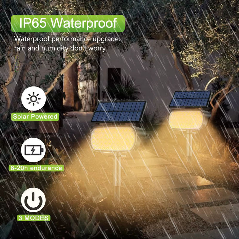 Solarbetriebener LED Außenstrahler mit 108 LEDs, wasserdichte Solar-Flutlichtwandleuchte in Schwarz für Garten und Terrasse - Bild 3