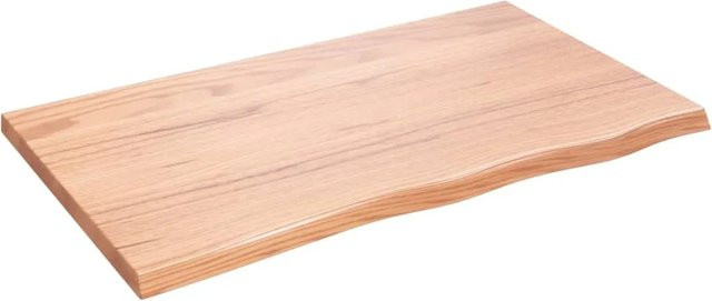 vidaXL Waschtischplatte aus Eichenholz in Braun, B/T/H: 100 x 60 x 4 cm - Bild 1