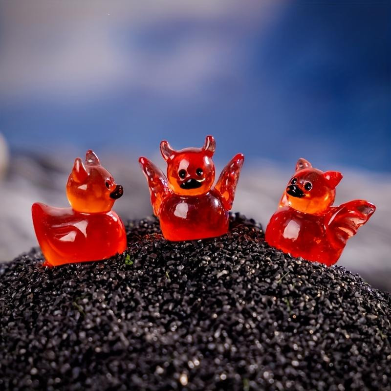 Tianyi 2 Leuchtende Mini Teufel Enten aus Harz in Multicolour für Aquarium und Puppenhaus Dekoration (30 Stück) - Bild 1
