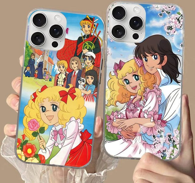 C-Candy Anime Handyhülle für iPhone 11 bis 17 Pro Max in Silber mit Wasserwelligkeits-Design - Bild 1