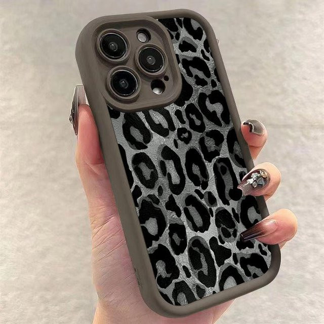Retro Handyhülle mit Leoparden-Muster in Schwarz für Samsung Galaxy Modelle (A54 5G, A55, A34, A35, A53, A14, A15, A25, A24, S25 Ultra, S23, S22 Plus, S24 FE, S24 Plus) - Bild 1