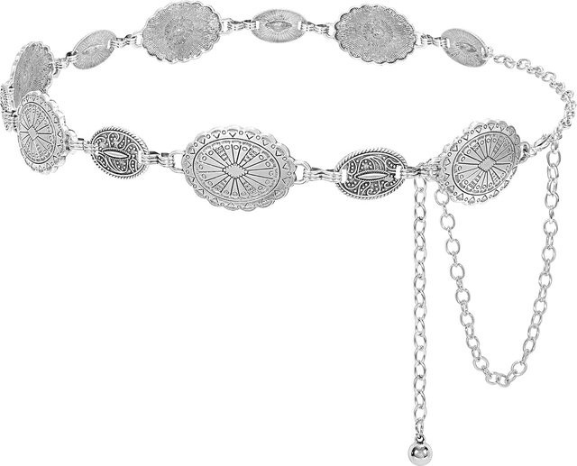 Ruidi bb Taillenkette Gürtel, Metall, White, Damen, 118cm - Bild 1