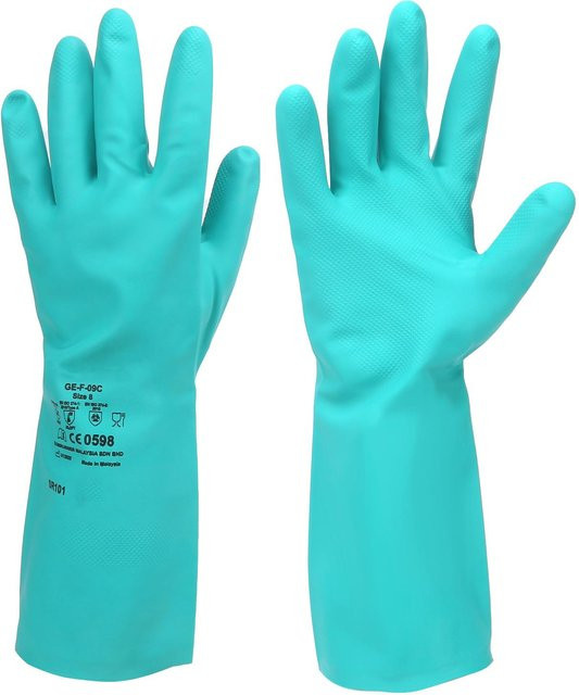 Chemikalienbeständige Nitrilhandschuhe von Tooarts in Blau und Türkis, rutschfest und ideal für die Gartenarbeit oder Landwirtschaft, Größe M - Bild 1