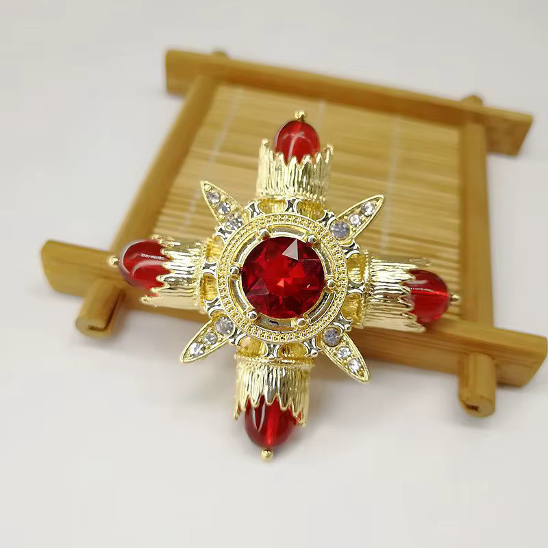 Brosche Kreuz, Strass, Metall, Damen - Bild 2