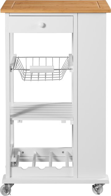 LIVARNO Küchentrolley aus Bambus und Kiefernholz mit Rollen, B/T/H: 38,5 x 38,5 x 86,5 cm - Bild 1