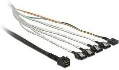 Delock Mini SAS SFF-8643 auf 4 x SATA 7 Pin Kabel mit Sideband in Schwarz, Länge: 0,5 m (83315) - Bild 1