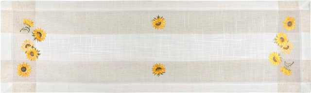 Tischläufer Sonnenblume von Raebel in Beige aus Leinenmischung, B/H: 140 x 40 cm - Bild 1