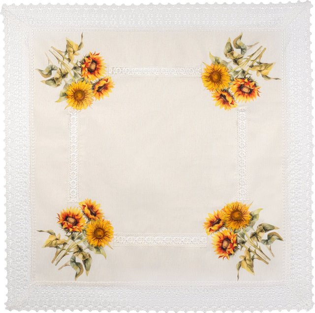 Mitteldecke Sonnenblume von viva domo, floral, mehrfarbig, B/B: 85 x 85 cm - Bild 1