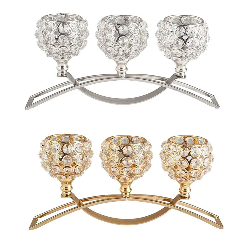 Kesoto Kristall Kerzenhalter in Gold aus Glas für Teelicht und Hochzeit als luxuriöses Tischdeko-Herzstück - Bild 5