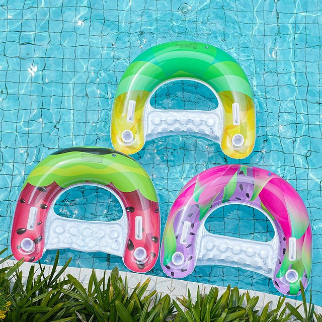 CatXaa Frucht-Hängematten-Schwimmring, aufaufblasbares Wasserspielzeug, bunt - Bild 1