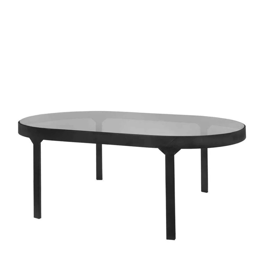 Riverdale Couchtisch Roma in Schwarz mit Glasplatte, Breite: 100 cm - Bild 1