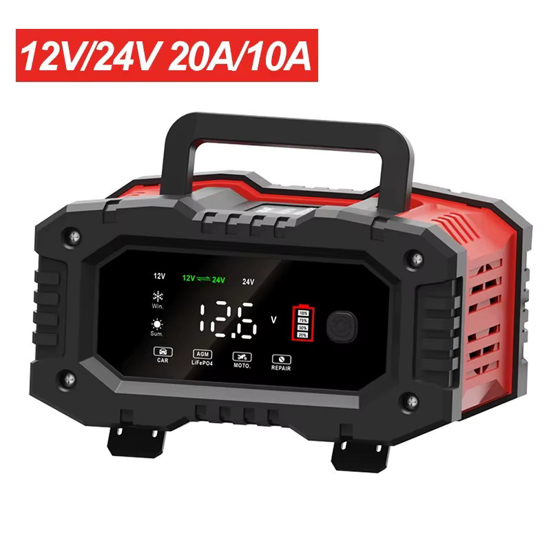 EAFC Autobatterieladegerät 20A/10A 12V/24V mit Pulsreparatur für AGM, Gel, Nass, Blei-Säure und LiFePO4 Batterien - Bild 4