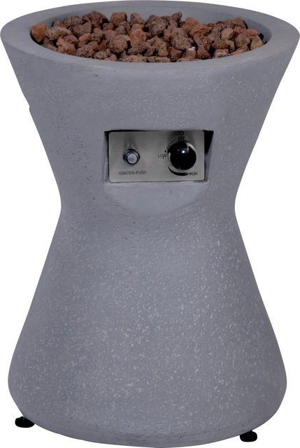 Dobar Outdoor Lava-Ofen Conico mit Gasflamme und Lavasteinen in Grau, Durchmesser: 48 cm - Bild 1