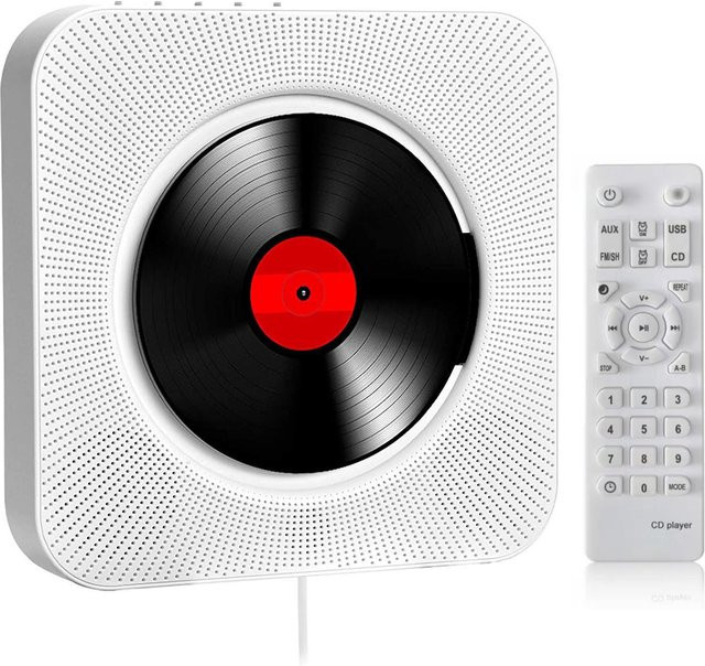 Honor Electronics KC-909 Tragbarer CD-Player mit Bluetooth, eingebautem Lautsprecher und LED-Bildschirm in Weiß - Bild 1