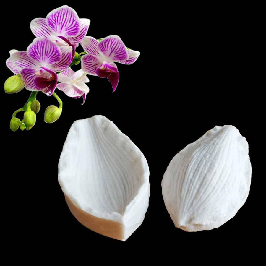 Byjunyeor Silikonform mit Schmetterlings- und Orchideenmuster in Weiß für Fondant und Kuchendekoration M2101 - Bild 2