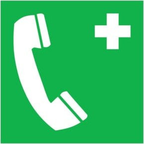 SafetyMarking Fluchtwegschild Notruftelefon aus Aluminium, langnachleuchtend, B: 20 cm, H: 20 cm - Bild 1