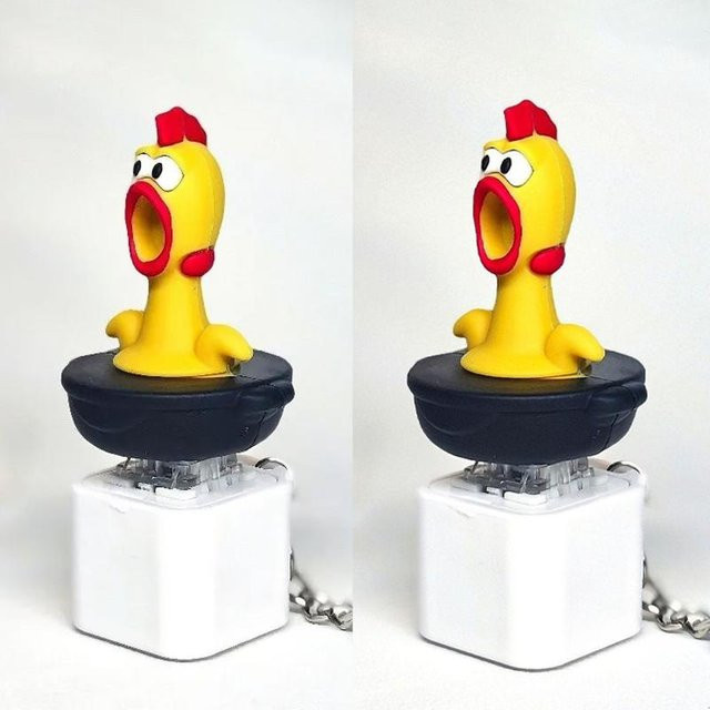 Schlüsselanhänger Hühnchen, Sound, Licht, Unisex - Bild 1