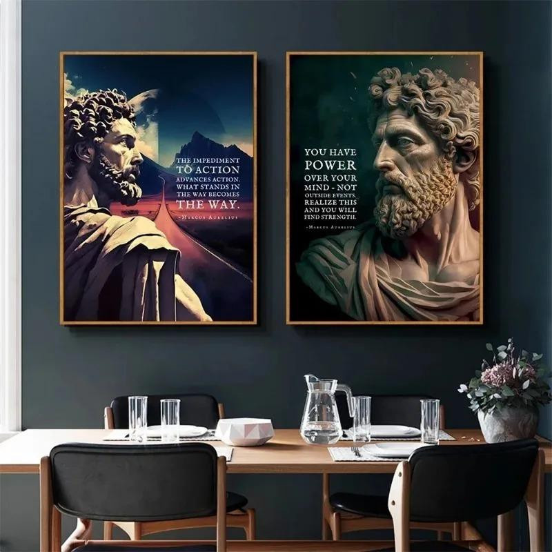 Virgo Gallery Wandkunst mit inspirierenden Zitaten von Marcus Aurelius im modernen minimalistischen Stil, Leinwanddruck für dein Zimmer oder Büro, Breite: 21 cm, Höhe: 30 cm - Bild 4