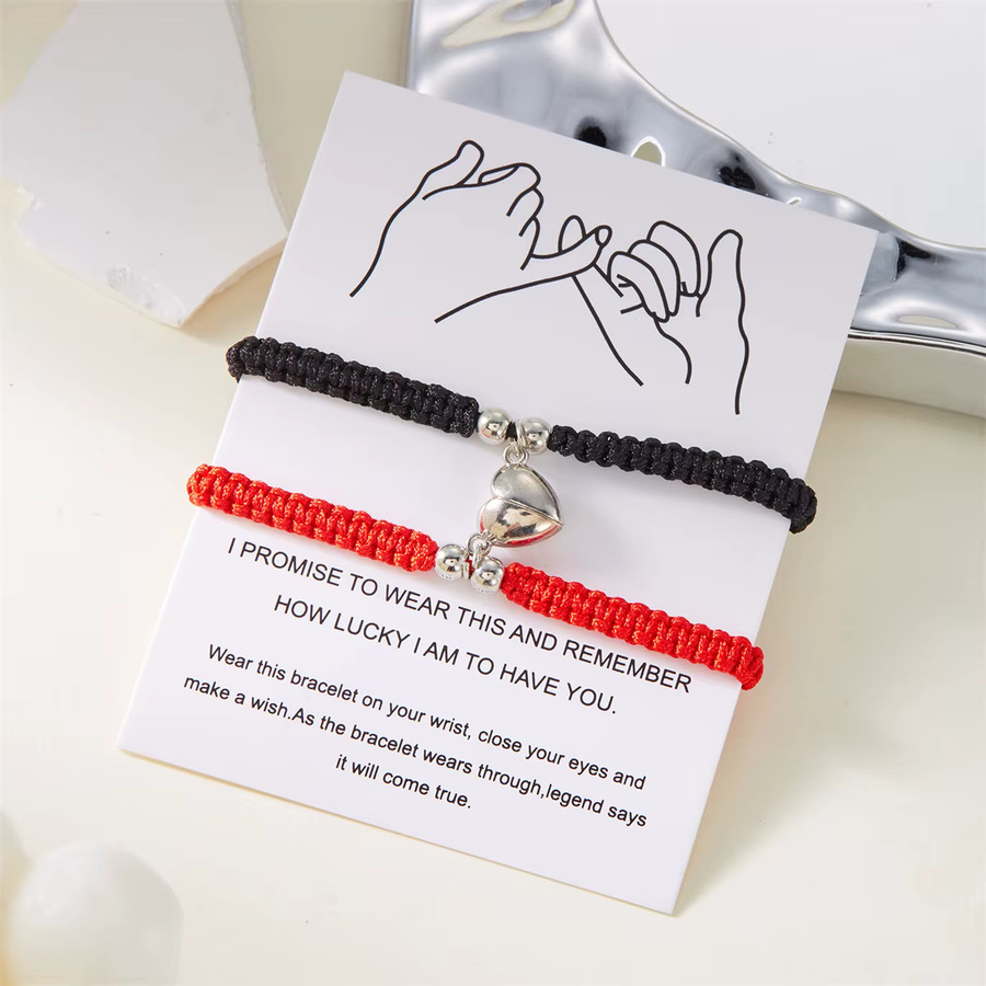 Rinhoo jewelry Armband, Geflochtenes Seil, Herz Magnetisch, Unisex - Bild 1