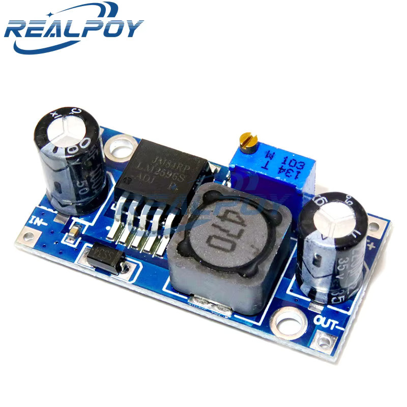REALPOY LM2596 DC-DC Abwärtswandler Modul, Einstellbarer Spannungsregler 3A, Blau - Bild 2