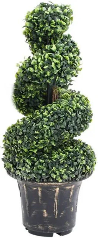 Künstlicher Buchsbaum in Spiralform von vidaxl, Grün, Höhe: 89 cm mit Topf - Bild 1