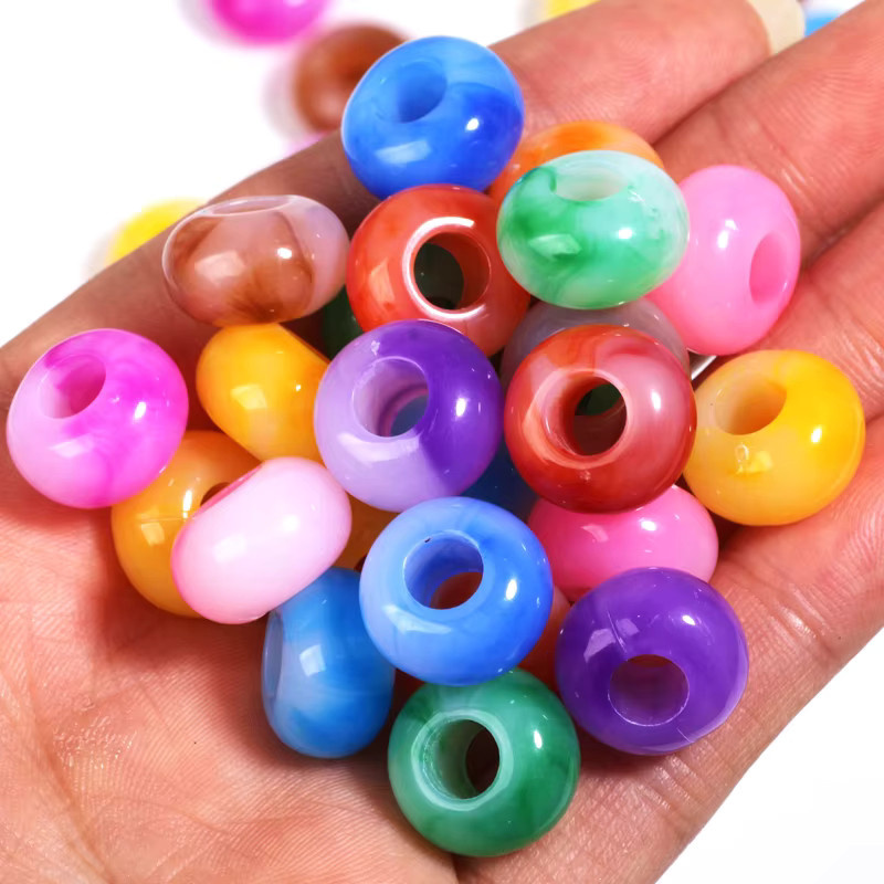Laudsong Acrylperlen, rund, bunt, 14 mm, Spacer-Perlen - Bild 2