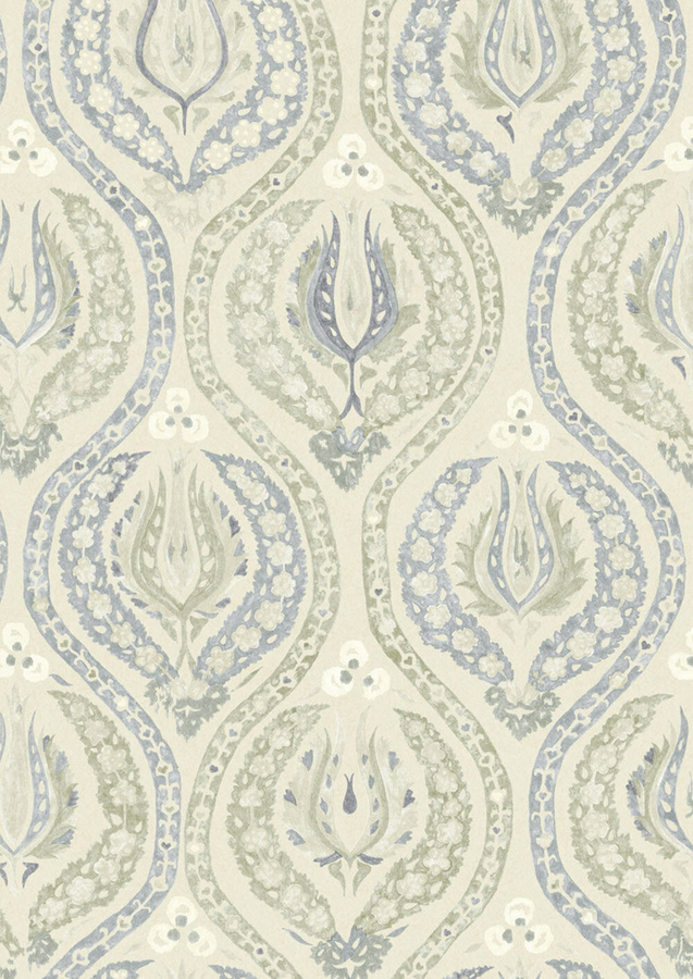 Lewis & Wood Tapete Benaki in Green Slate mit floralem und orientalischem Design - Bild 1