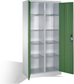 C+P Werkzeugschrank mit Drehtüren und 10 Fächern, Farbe Resedagrün und Lichtgrau, H x B x T: 195 x 93 x 50 cm - Bild 1
