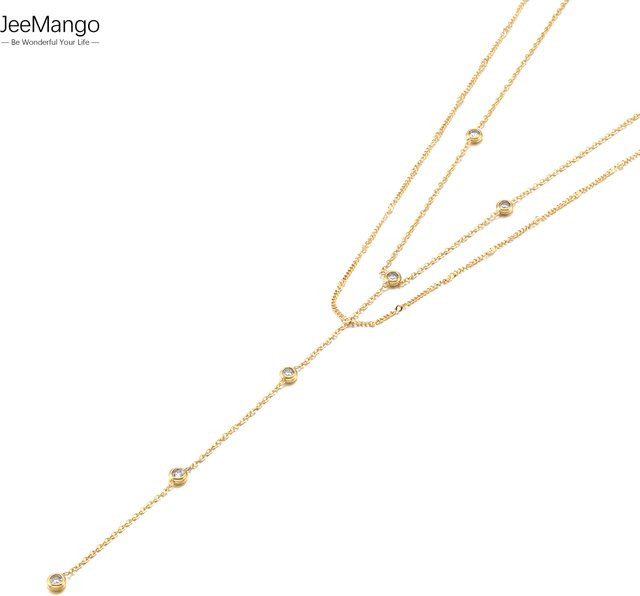 JeeMango Halskette, Edelstahl, Zirkonia, Gold, Damen - Bild 1