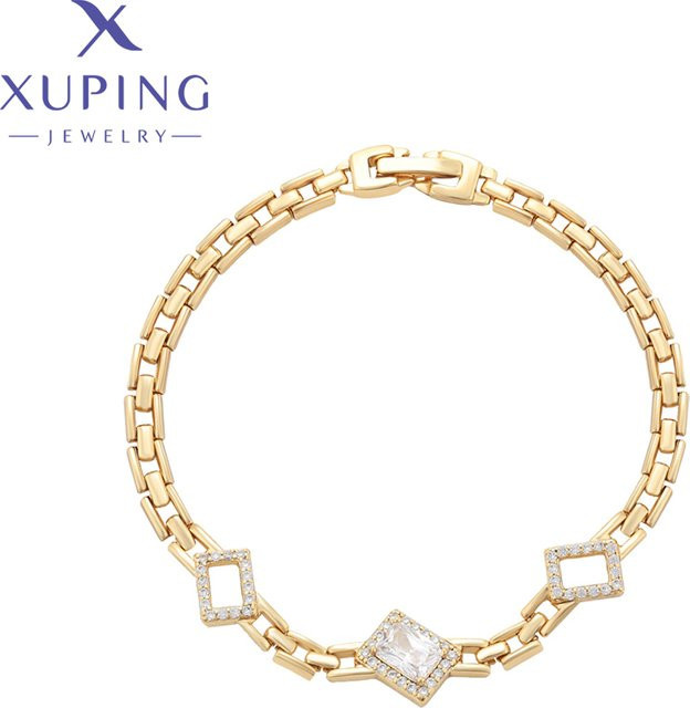 Xuping Armband, Kupfer Legierung, Gold Farbe, Damen, 19,5 cm - Bild 1