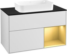 V&B Waschtischunterschrank Finion Wandbeleuchtung in Weiß mit Lackoberfläche, Breite: 100 cm, Tiefe: 60,3 cm - Bild 1